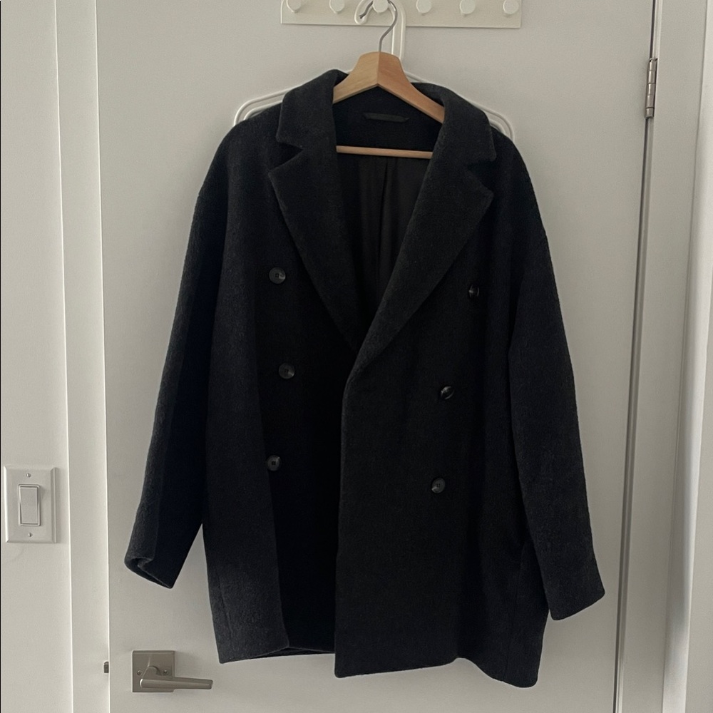 COS Black Double-Breasted Pea Coat